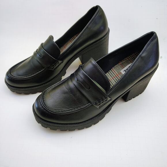 Vintage SODA Chunky Black Platform Block Heels Y2K Academia Whimsygoth 11M - Picture 6 of 9